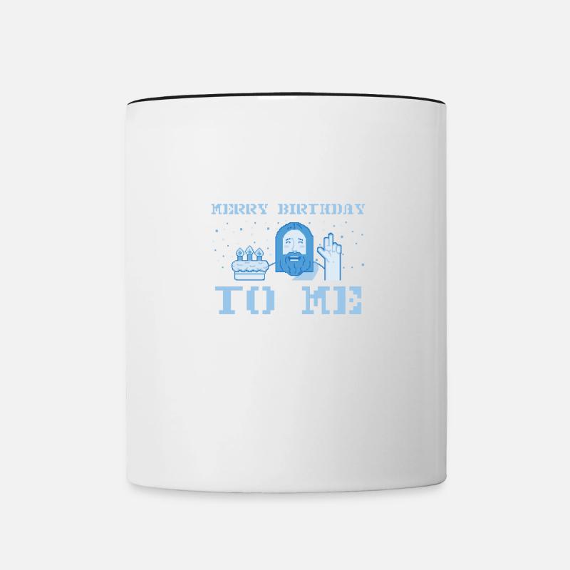 Joyeux anniversaire Jésus - Ugly Christmas Sweater - Mug contrasté - blanc/noir