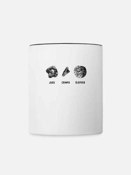 Bouldern Griffe - Tasse zweifarbig - Weiß/Schwarz