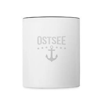 Ostsee Anker - Tasse zweifarbig - Weiß/Schwarz - Vorne