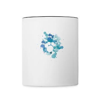 Schlagzeug - Tasse zweifarbig - Weiß/Schwarz - Vorne