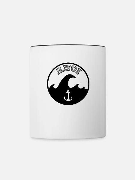 Ahoi - Tasse zweifarbig - Weiß/Schwarz