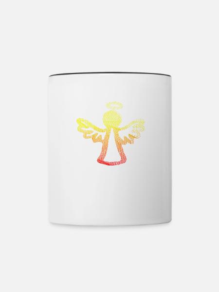 Weihnachten Christkind Engel - Tasse zweifarbig - Weiß/Schwarz