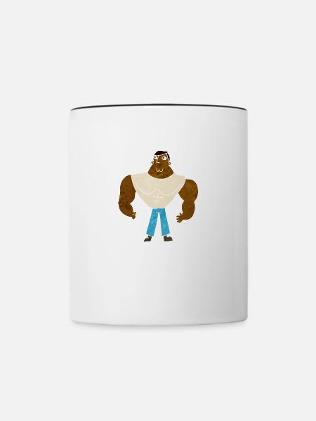 Muskelmann - Tasse zweifarbig - Weiß/Schwarz