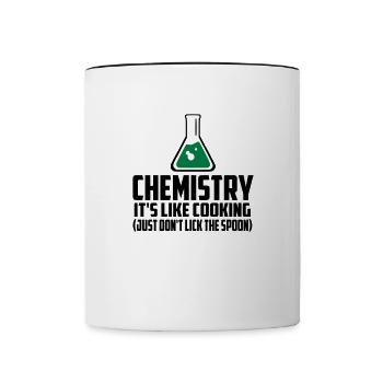 chimie c'est comme cuisiner citation drôle - Mug contrasté - blanc/noir - Devant