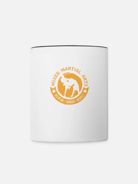 MMA Disziplin - Tasse zweifarbig - Weiß/Schwarz