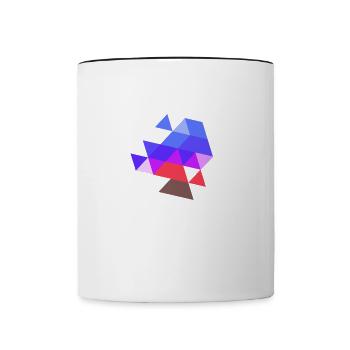 triangle symbol pattern colors purple symbol - Contrasting Mug - white/black - Front