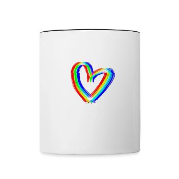 herz effekt 3d symbol liebe - Tasse zweifarbig - Weiß/Schwarz - Vorne