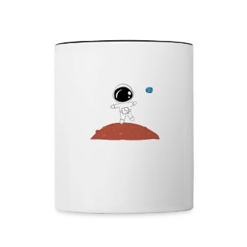 mars astronaut planet physics universe - Contrasting Mug - white/black - Front