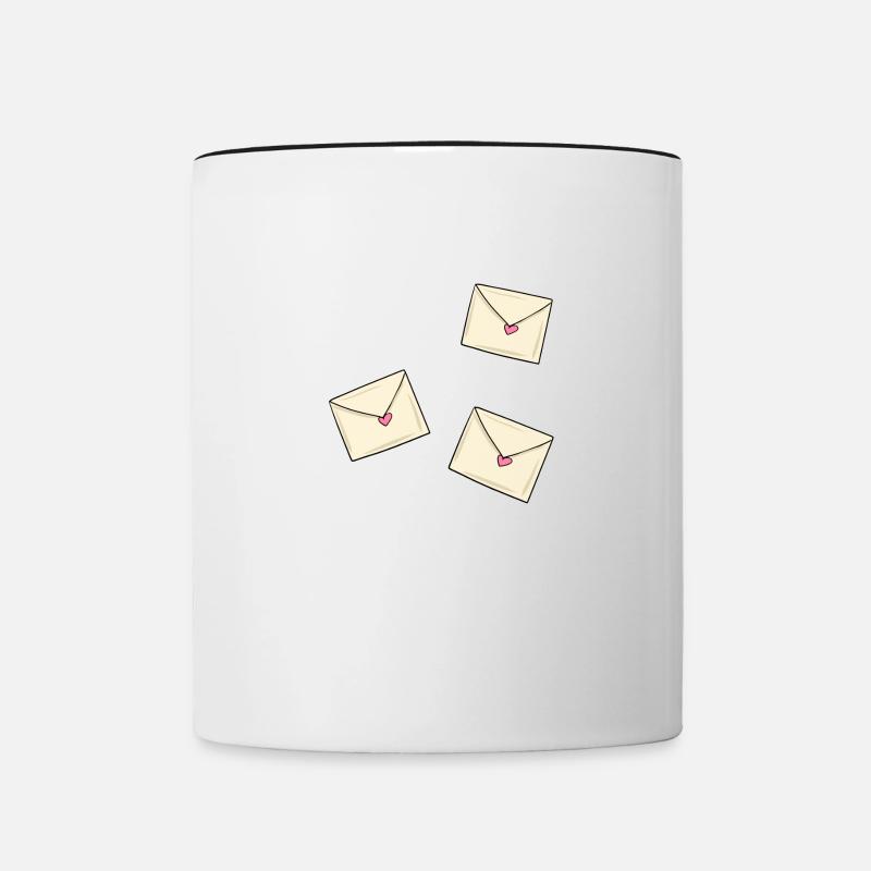 brief herz briefe muster liebe - Tasse zweifarbig - Weiß/Schwarz