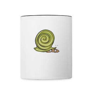 symbole de peau d’escargot animal dessin animé drôle - Mug contrasté - blanc/noir - Devant