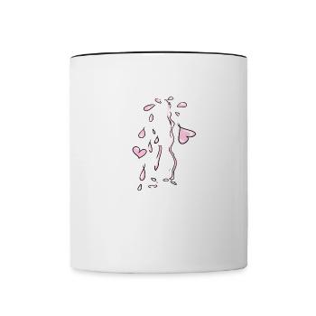herzen rosa herz symbol liebe - Tasse zweifarbig - Weiß/Schwarz - Vorne