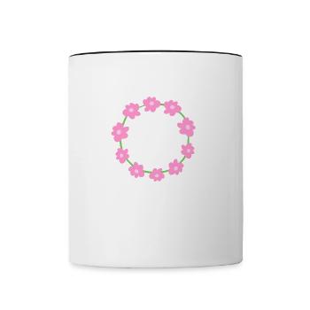 kreis symbol form blumen rosa natur - Tasse zweifarbig - Weiß/Schwarz - Vorne