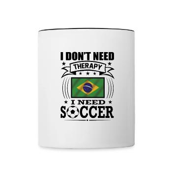 Brazil Soccer Football 2022 WM - Mug contrasté - blanc/noir - Devant