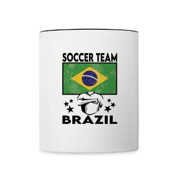 Brazil Soccer Football 2022 WM - Mug contrasté - blanc/noir - Devant