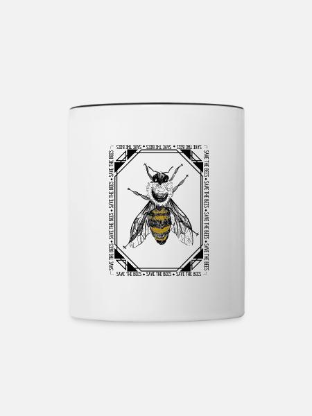 save the bees 3 - Tasse zweifarbig - Weiß/Schwarz