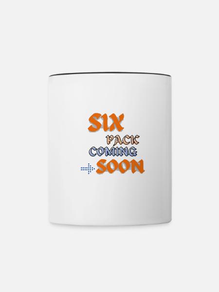 Six Pack Coming Soon 34 - Tasse zweifarbig - Weiß/Schwarz