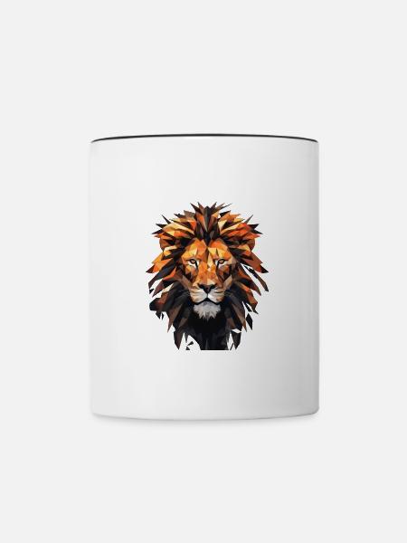 Geometric Lion Animation - Tasse zweifarbig - Weiß/Schwarz