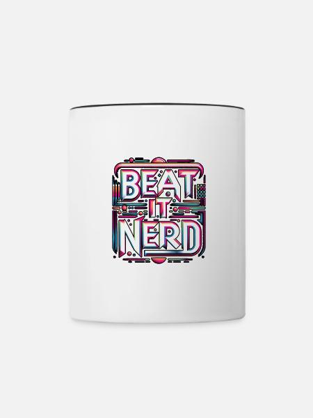Beat it Nerd 10 - Tasse zweifarbig - Weiß/Schwarz