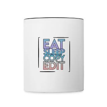 Eat Sleep Copy Edit 2 - Tasse zweifarbig - Weiß/Schwarz - Vorne