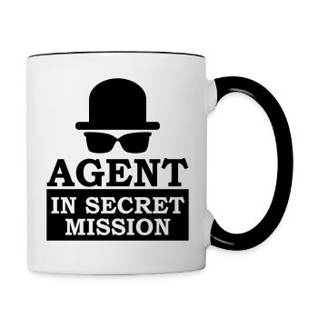 Agent in Secret Mission - Tasse zweifarbig - Weiß/Schwarz - Rechts