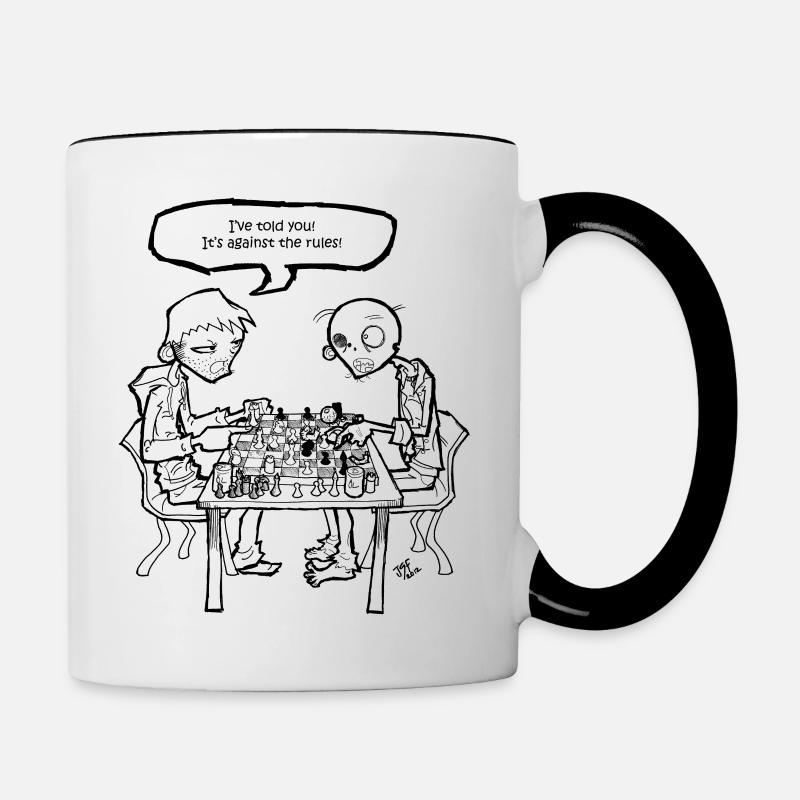 Necromania; échec et mat - Mug contrasté - blanc/noir