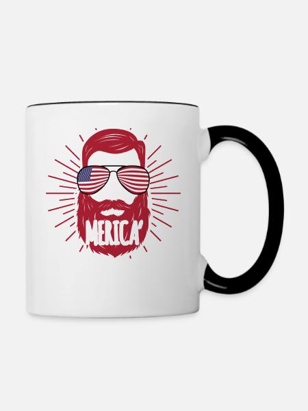 America Man - Tasse zweifarbig - Weiß/Schwarz
