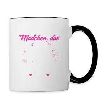 Cadeau de motocycliste pour femme · Fille - Mug contrasté - blanc/noir - Droite