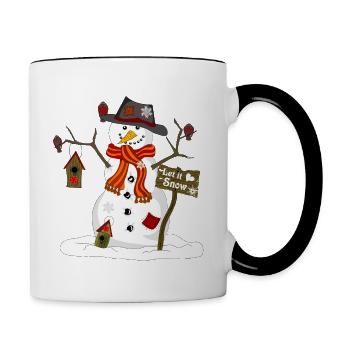 snowman - Contrasting Mug - white/black - Right