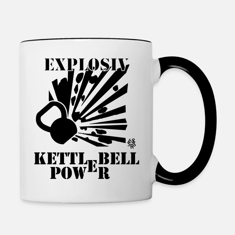 Kettlebell explosiv Power - Tasse zweifarbig - Weiß/Schwarz