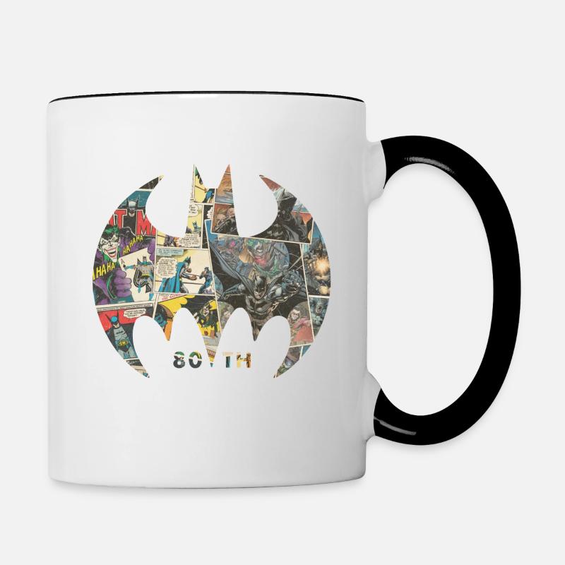 Batman 80 Years Comic Mug - Contrasting Mug - white/black