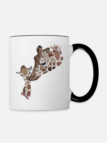 Giraffen - Tasse zweifarbig - Weiß/Schwarz