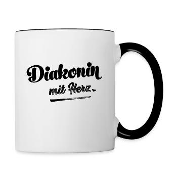 Diakonin Diakon Diakonie Jesus Glaube Kirche - Tasse zweifarbig - Weiß/Schwarz - Rechts