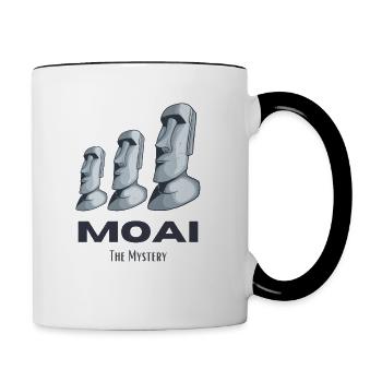 Moai Oster Îles Rapa Nui Statues Têtes Mystère - Mug contrasté - blanc/noir - Droite