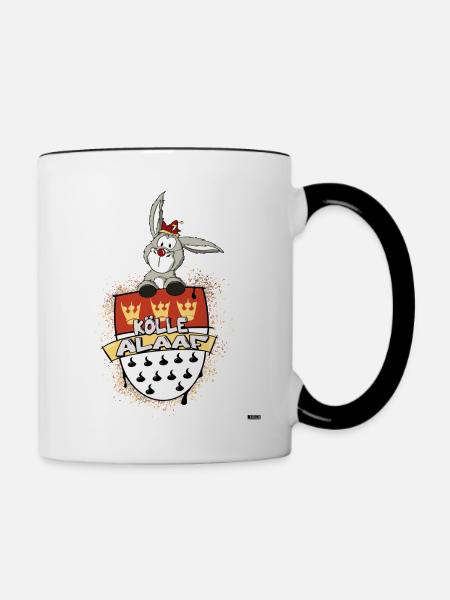 Kölle ALaaf mit niedlichem Esel Karneval Kostüm - Tasse zweifarbig - Weiß/Schwarz
