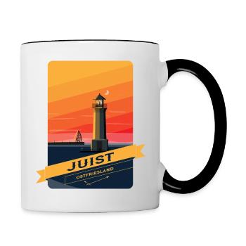 Leuchtturm Juist - Tasse zweifarbig - Weiß/Schwarz - Rechts