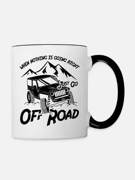 Off Road Driver Jeeps - Tasse zweifarbig - Weiß/Schwarz