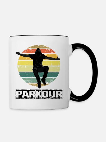 Parkour - Tasse zweifarbig - Weiß/Schwarz