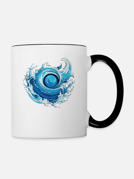 Elementares Wasser - Tasse zweifarbig - Weiß/Schwarz