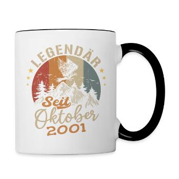 Legendär seit Oktober 2001 - 2001 - Tasse zweifarbig - Weiß/Schwarz - Rechts