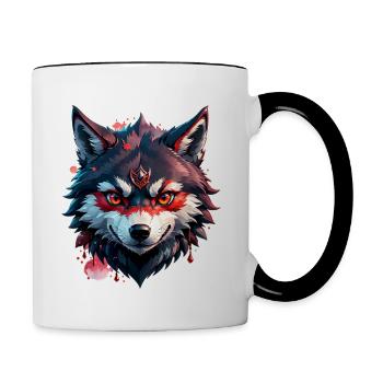 Wolf Tattoo - Contrasting Mug - white/black - Right