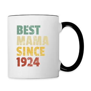 Design rétro cool pour maman de fils ou de fille. - Mug contrasté - blanc/noir - Droite
