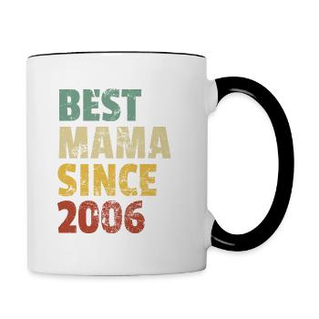 Design rétro cool pour maman de fils ou de fille. - Mug contrasté - blanc/noir - Droite