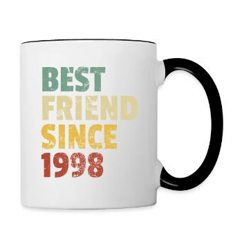 Meilleur ami depuis 1998 Slogan d’anniversaire drôle - Mug contrasté - blanc/noir - Droite