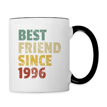 Meilleur ami depuis 1996 Slogan d’anniversaire drôle - Mug contrasté - blanc/noir - Droite