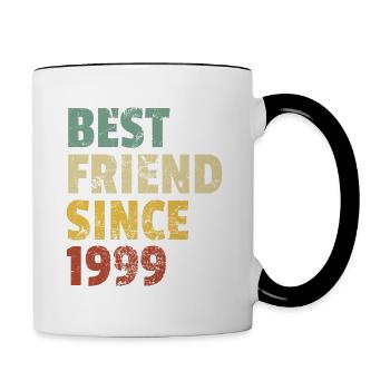 Meilleur ami depuis 1999 Slogan d’anniversaire drôle - Mug contrasté - blanc/noir - Droite