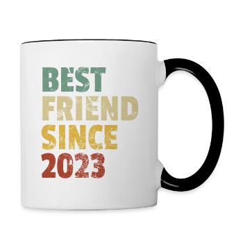 Meilleur ami depuis 2023 Slogan drôle d’anniversaire - Mug contrasté - blanc/noir - Droite
