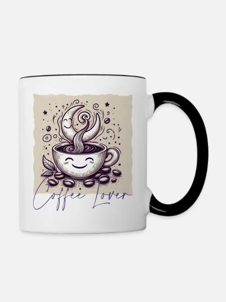 Coffee - Tasse zweifarbig - Weiß/Schwarz