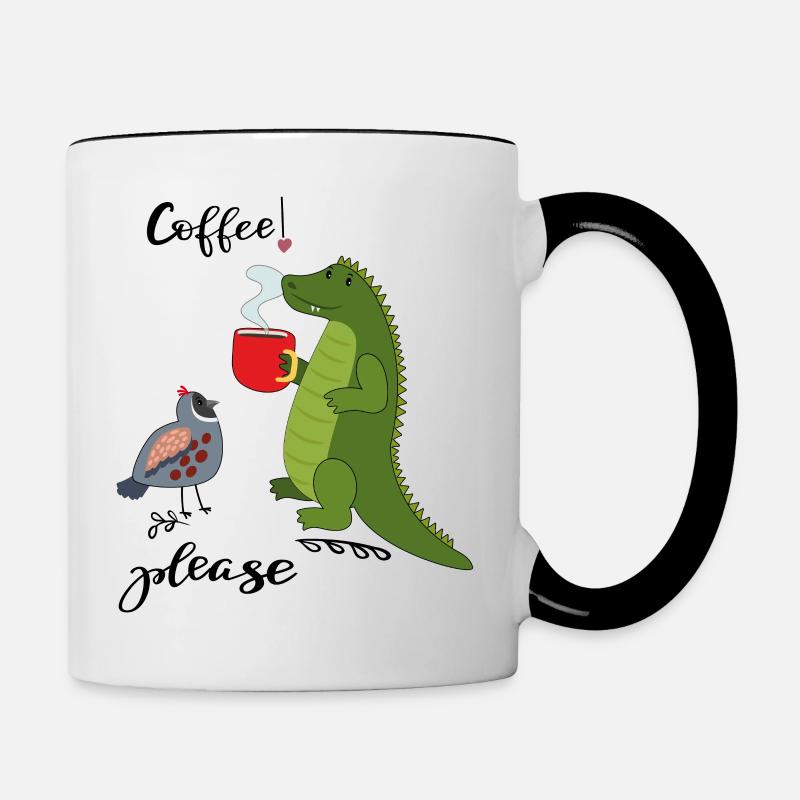 Café s’il vous plaît - Mug contrasté - blanc/noir