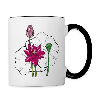 Water lily - Contrasting Mug - white/black - Right