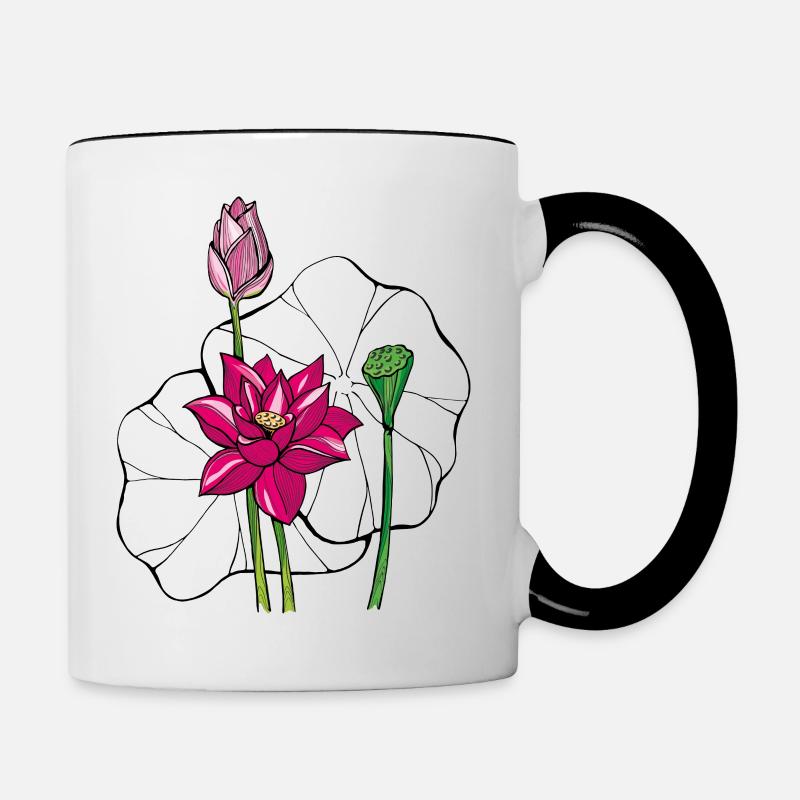 Nénuphar - Mug contrasté - blanc/noir
